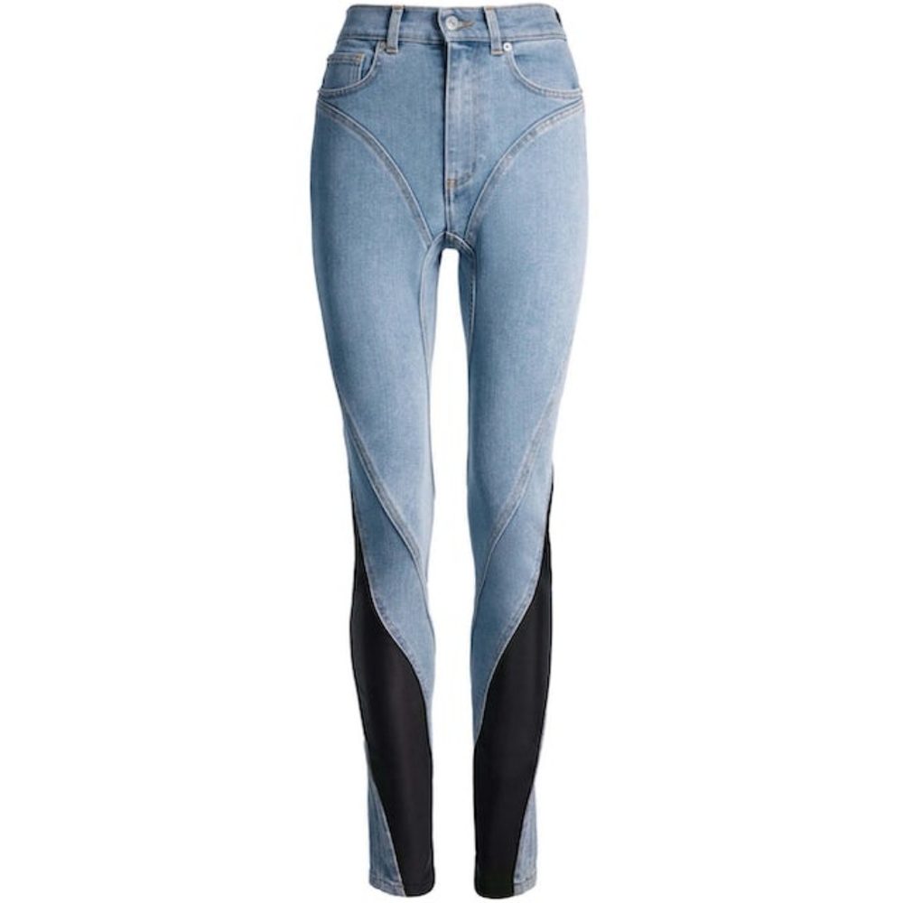 Mugler Spiral-paneled Jersey Leggings, Mugler x HM H&M, sz 4 6 8 NWT